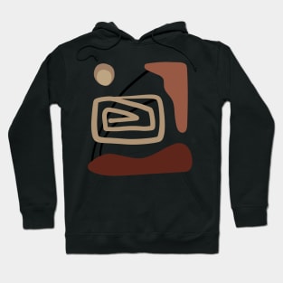 Minimal Modern  Abstract Shapes  Warm Tones  Design Hoodie